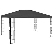 Goliraya Gazebo 3x4 m Gazebo da Giardino Impermeabile Struttura in Acciaio Protezione UV Tendone Padiglione Esterno Patio Feste Colore Crema Antracite