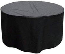 Telo copritavolo da esterno Patio Mobili di protezione Covers Tavolo da giardino rotondo in rattan mobili Fodere antivento impermeabile Pioggia Neve polvere antivento Anti-UV (nero) Copertura protetti