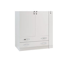 WEBMARKETPOINT Armadio 3 ante con cassettiera Bianco Frassinato Cm 135x52xH 210