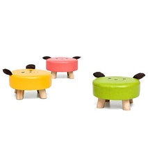 Mobili per la casa e Giardino Sgabello Rotondo Imbottito poggiapiedi Imbottito, Gamba Rotonda in Legno (4 Gambe) Ottomani da Cucina (Colore : Pink)