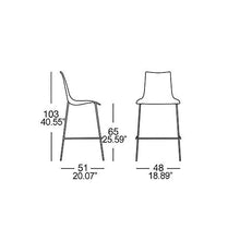 Scab Set 2 Design Zebra Tecnopolimero Sgabello con Seduta h. 65 cm Gambe cromate e scocca Color Lin