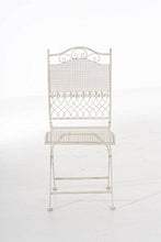 Mendler Sedia Pieghevole Stile Romantico CP335 50x41x91cm Ferro Avorio