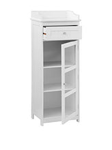 Premier Housewares 2402062 Gabinetto da Pavimento in Legno, Maniglie Cromate, Bianco