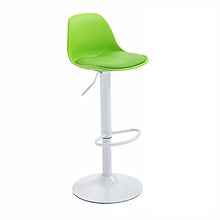 W-J-S Sedia da Bar Moderna Sgabello Girevole in Altezza Regolabile in Altezza con Poggiapiedi Robusta Base Circolare in Acciaio Cromato Bianco Sgabelli da Bar da Cucina per La Casa(Color:Verde)