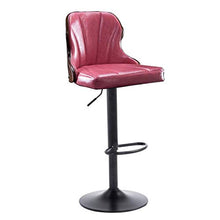 LLT Pratico sgabello Sgabelli girevole a 360 ° Cucina Colazione Bar Stool Bar contatore Sedia da ufficio Altezza regolabile (60~80 cm) sedile di lusso Carico 130 Kg,Rosso