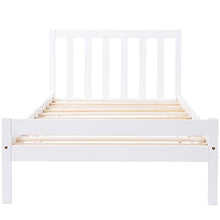 Letto singolo in legno di pino massiccio, struttura per camera da letto, letto in legno, con testiera per adulti e bambini, adatto a materassi da 90 x 190 cm