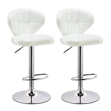 Set di Sgabelli in Pelle PU Set di 2 Sgabelli A Barre Girevoli da Cucina A Domicilio con Schienale, Sedie Ad Alto Bar White-High Stool -Large