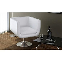 vidaXL 2X Poltrona Girevole Cubo in Similpelle Bianca Sedia Sgabello da Bar