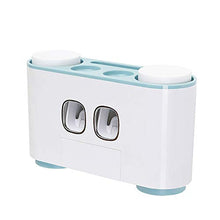 Winbang Portaspazzolini, portaspazzolini portaspazzolino con 5 spazzolini da Denti 2 distributori Automatici di dentifricio e 4 portabicchieri (Blu)