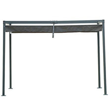 Outsunny Gazebo Pergola con Telo Scorrevole in Metallo e Poliestere, Filtra Raggi UV, per Esterni, 298 x 213 x 222 cm