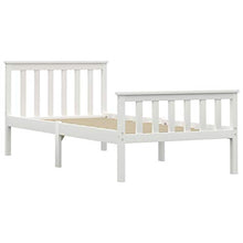 BIGTO - Struttura per letto in legno di pino massiccio, per camera da letto, stile B, 100 x 200 cm, colore: Bianco