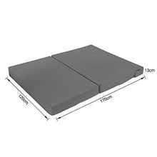 Futon Z - Divano letto matrimoniale pieghevole per adulti e bambini, con rivestimento rimovibile con cerniera, colore: grigio