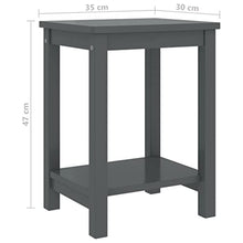 vidaXL Comodini 2 pz Grigio Scuro 35x30x47 cm in Pino Massello
