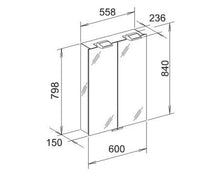 Keuco Royal Lumos Armadio a Specchio 14306, 3 Ante girevoli, a Parete, 1400mm - 14306171301