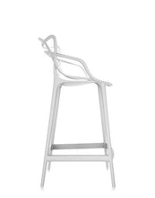 Kartell Masters Stool Sgabello, Tecnopolimero termoplastico Riciclato con Carica Minerale e Trattamento Soft-Touch, Bianco, H. 65