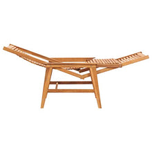 Tidyard Sdraio da Giardino con Poggiapiedi in Legno Massello di Teak,Lettino Prendisole Reclinabile per Esterno,67,5 x 117 x 106,5 cm