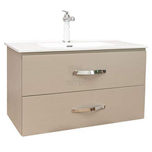 Shop Chic Mobile Bagno Parakit Finitura Legno Beige con Maniglie Cromo lavabo Rettangolare