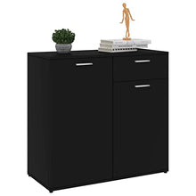 vidaXL Credenza Nero 80x36x75 cm Truciolare