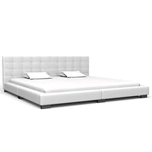 SKM Letto con Materasso Bianco in Similpelle 180x200 cm (59.35kg)