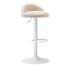 IG Modern Casual Sedia ad Alta Seggiolone Sgabello Girevole Pub Sgabello Regolabile per il Tempo Libero Creativo Sedie Alte con Amplificatore D'Acciaio; Base per Cucina Home Counterwhite Cuscino