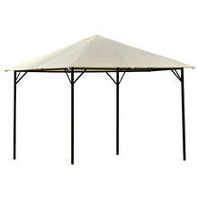 Outsunny Gazebo da Giardino ed Esterno 3x3m in Metallo con Doppio Tettuccio Pieghevole, Bianco Crema