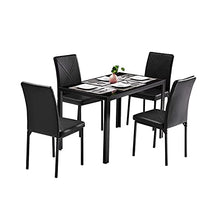 Sedute multifunzionali, 4pcs Quadrato Tavolo da tavolo Schienale Stile Croce Decorazione Nera Sedie da pranzo Nera Sedie all'aperto per portico, a bordo piscina, patio, giardino, balcone, cortile, arr