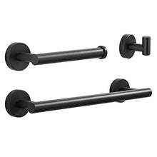 Hoomtaook Porta Asciugamani Bagno Nero da Parete Porta Salviette da Bagno Portasciugamani Set Accessori Bagno 3 in 1 Portasciugamani Libero Porta Carta Igienica Pugno Superficie Installazione Nero