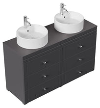 Mobile bagno a terra Memoria Classic antracite satinato con lavabi appoggiati