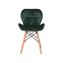 Sedia da pranzo in velluto con gambe in legno massello e telaio per sedie ergonomiche, imbottitura in spugna, semplice e nobile, set da 4 pezzi, colore verde scuro