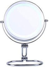 Trucco specchio con luci Specchio per il trucco Pieghevole da tavolo Pieghevole Specchio per trucco Pieghevole 7x Zoom Specchio cosmetico Tavolo autoportante Doppia BUGHEDED Chrome per il comò da bagn