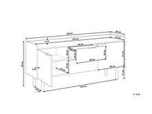 Beliani Credenza Bianca e Marrone 68 x 149 cm a Due Ante Stile Scandinavo Madera