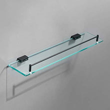 DNSJB Mensola in Vetro temperato, Mensola a 1 Strato in Bagno, Mensola Doccia a Parete, Mensola Bagno in Vetro Nero, 20.2 '' × 5.1 ''