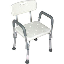Sgabello da bagno domestico per anziani,Sedile da bagno regolabile in altezza con braccioli,Sedia da doccia antiscivolo con schienale,Può sopportare 130 kg ( Color : Bianca , Size : 48*39.5*67-82cm )
