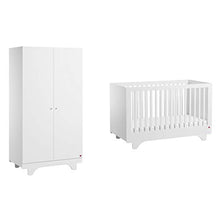 Letto 70x140 allungabile e Armadio 2 ante Vox Playwood - Bianco