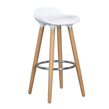 Homy Casa Set of 2 Bar Stools White with Footrest Wooden Frame - Jasmine Scandinave Bar Chairs