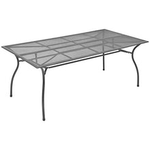 vidaXL Tavolo da Giardino Robusto Elegante Industriale Design a Rete Tavolo e Sedie Arredi Mobili da Esterno in Acciaio Antracite 170x89,5x72,5 cm
