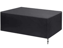 STZYY - Set di coperture per mobili da giardino, impermeabile, effetto rattan, in tessuto Oxford 420D, anti-UV, orlo regolabile, nero, 140 x 140 x 90 cm
