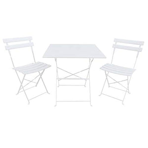 Paniate Design Set Bistrot Tavolo 70x70 + 2 Sedie Bianco
