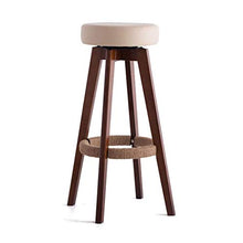 LWW Sgabelli, sgabelli da bar girevole creativo sedia alta Sgabelli casa di legno moderno e minimalista Wooden Legs,Scuro Beige,74 cm