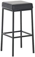CLP Sgabello Bar Montreal Imbottito In Similpelle I Sgabello Panchetto Design Cucina o Bar Telaio 4 Gambe Alt 85 CM, Colore:nero, Colore del telaio:nero