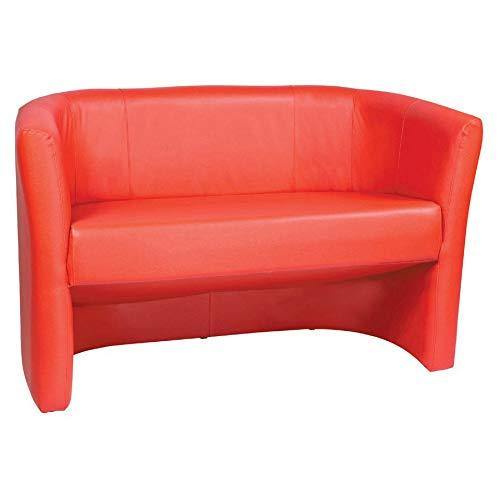 Europrimo Divano divanetto Due posti Moderno in Ecopelle Rosso Rossa Modello Duke - Arredi Casa