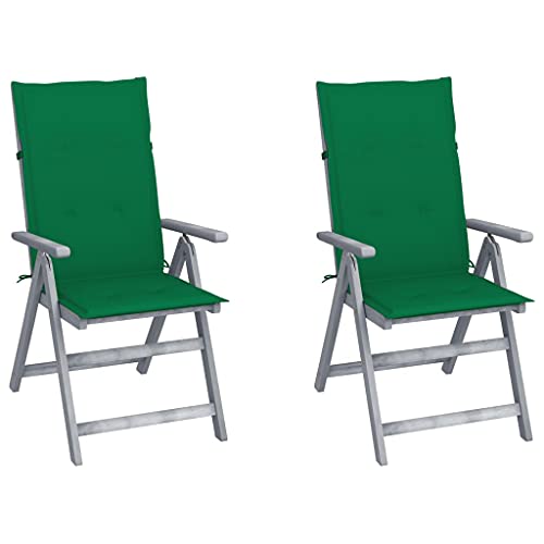 vidaXL Sedie da Giardino Reclinabili 2pz con Cuscini Massello Acacia
