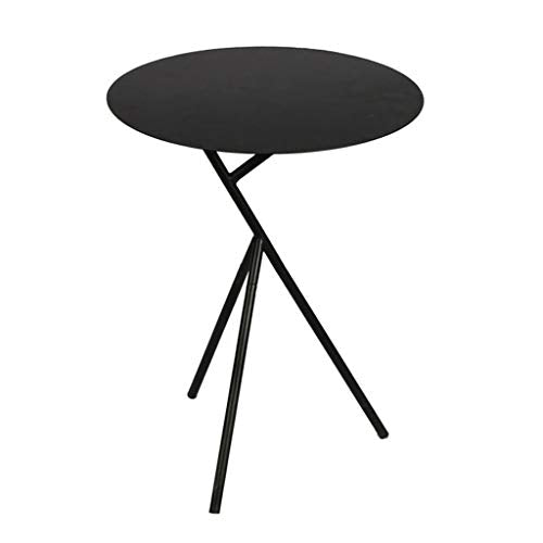 TONG HXF- Tavolino da caffè in Metallo Diametro 45 * H58cm mobili arredati Soggiorno Balcone casa e Ufficio Tavolo Durevole (Color : Black, Size : Diameter 45*H58cm)
