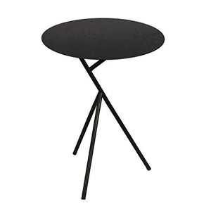 TONG HXF- Tavolino da caffè in Metallo Diametro 45 * H58cm mobili arredati Soggiorno Balcone casa e Ufficio Tavolo Durevole (Color : Black, Size : Diameter 45*H58cm)