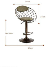 DXXWANG Seggiola da Bar Bar Sedia Bar Seggiolone,Giù Rotazione Retro per Ristorante Cucina Soggiorno Amministrativo/Verde / 41×58×76cm