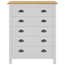 Ausla - Mobiletto Hill con 5 cassetti, in legno, per camera da letto, soggiorno, cucina, 79 x 40 x 96,5 cm, bianco e legno chiaro