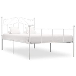 BIGTO - Struttura per letto in metallo e acciaio, per camera da letto, stile bianco, 90 x 200 cm
