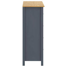 Ausla - Mobiletto con 4 cassetti, cassettiera bianca in legno di pino massiccio, per soggiorno, ingresso e camera da letto, 79 x 40 x 110 cm, grigio e marrone miele