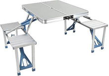 Tavolo da picnic all'aperto Tavolo da quattro persone portatile all'aperto, tavolo e sedia pieghevole multiuso in un pezzo, sedia, gioco da tavolo, tavolo pieghevole pratico e sedia Bbq Party Table