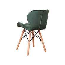 Sedia da pranzo in velluto con gambe in legno massello e telaio per sedie ergonomiche, imbottitura in spugna, semplice e nobile, set da 4 pezzi, colore verde scuro